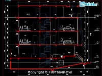 Bản vẽ autocad kiến trúc + kết cấu nhà phố kích thước 5x15m, 1 tầng hầm 4 tầng trên