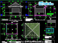 Bản vẽ autocad kiến trúc ki ốt bán quà lưu niệm tại các khu du lịch 