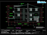 Bản vẽ autocad kiến trúc Nhà 3 tầng 4.8x20.7m