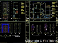 Bản vẽ autocad kiến trúc nhà phố 4 tầng 4.6x16.39m