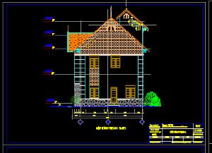 Bản vẽ autocad mẫu biệt thự đẹp kiếu mái thái