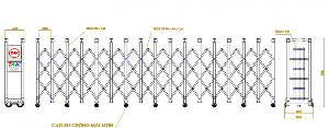 Bản vẽ autocad mẫu cổng xếp tự động