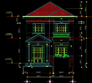 Bản vẽ autocad,biệt thự hiện đại,mẫu biệt thự,bản vẽ biệt thự,nhà 2 tầng