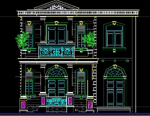 Bản vẽ autocad,biệt thự hiện đại,mẫu nhà kiểu Pháp,kiến trúc kiểu pháp,nhà 2 tầng