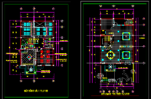 Bản vẽ autocad mẫu nhà phố rộng 8,5 x13,8m 2 tầng