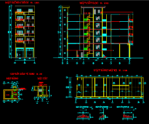 Bản vẽ autocad mẫu nhà phố rộng 9m