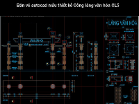 Bản vẽ autocad mẫu thiết kế Cổng làng văn hóa CL5