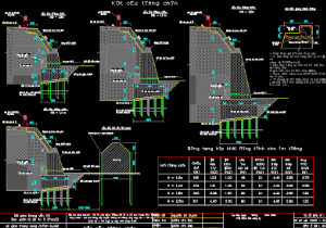 Bản vẽ autocad,tường chắn đất,bản vẽ kè phòng hộ đê