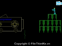 Bản vẽ autocad mẫu xe thảm nhựa đường, dàn giáo