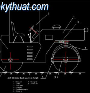 Bản vẽ Autocad Máy lu rung mới nhất