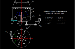 Bản vẽ,Bản vẽ autocad,máy trộn bê tông kiểu đứng