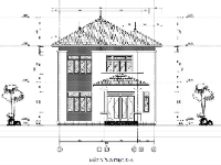 Bản vẽ autocad Nhà biệt thự 2 tầng 9x12m