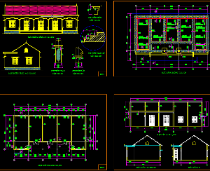 Bản vẽ autocad nhà cấp 4 rộng 7.8m x16.5m