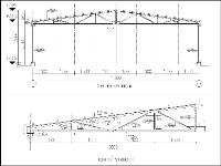 Bản vẽ Autocad nhà để xe nhà kho 1 tầng cột thép tròn vì kèo tam giác vượt nhịp 12m