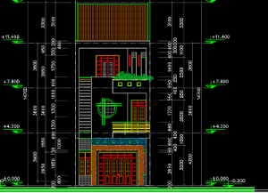 Bản vẽ autocad nhà ống 6mx16m hoàn chỉnh