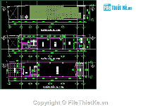 Bản vẽ autocad nhà phố 2 tầng full kiến trúc