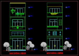 Bản vẽ autocad nhà phố, 56 Hậu Giang 