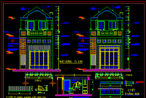 Bản vẽ autocad nhà phố rộng 5m 