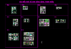 Bản vẽ autocad Nhà vệ sinh công cộng (nhiều mẫu)