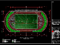Bản vẽ Autocad Sân bóng đá kích thước 53x105m