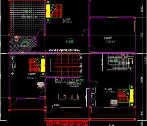 Bản vẽ Autocad thiết kế  Mặt bằng nhà 13,4 x 14m