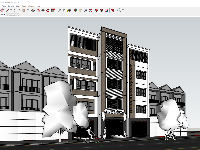 Bản vẽ Autocad và sketchup nhà phố 4 tầng 4.1x8.6m Full hạng mục: KT, KC, ĐN