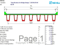 Bản vẽ, bảng tính dầm super T, L=38.2m (Tiếng anh)