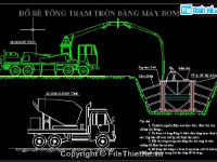 Bản vẽ biện pháp thi công dốc nước ở khu vực bãi thải nam Đèo Nai