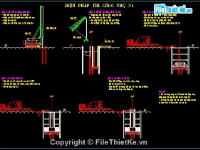 Bản vẽ cad thi công cầu,biện pháp thi công trụ cầu,bản vẽ biện pháp thi công,thi công cầu,Bản vẽ thi công