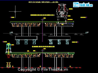 Bản vẽ Biện pháp tổ chức thi công lao lắp dầm super T bằng giá 3 chân