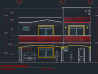 Bản vẽ biệt thự 2 tầng 10.5x21.45m