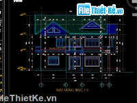 Bản vẽ Biệt thự 2 tầng (full kiến trúc, kết cấu, điện nước)