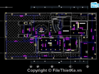 Bản vẽ biệt thự 3 tầng kích thước 7m x 12m đầy đủ dự toán điện nước kết cấu và kiến trúc