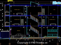 Bản vẽ biệt thự 3 tầng thiết kế đầy đủ