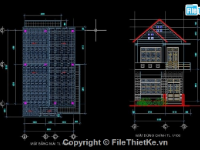 Bản vẽ biệt thự phố 2 tầng kích thước 6x9m đẹp hiện đại