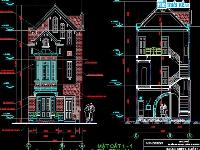 Bản vẽ  Biệt thự phố 6.5x23mx3 Tầng, (đầy đủ KT+KC+ME)