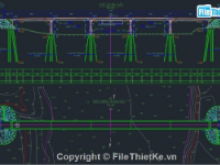 Bản vẽ bố trí chung cầu dầm I sơ đồ nhịp 5x33m