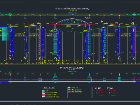 cầu măng thít,Bản vẽ cầu vòm,Thiết kế cọc khoan nhồi,file cad bố trí chung cầu măng thít