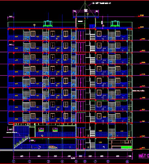 Bản vẽ cad Beaty full Kiến trúc + Kết cấu của khách sạn 9 tầng