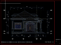 Bản vẽ cad biệt thự 1 tầng mái nhật 9.32x16.97m