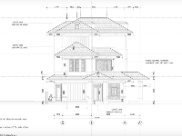 Bản vẽ CAD Biệt thự 3 tầng 9.7x19.5m Full Kiến trúc + kết cấu + ảnh Phối Cảnh