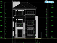 Bản vẽ cad Biệt thự 3 tầng biệt thự 8.7x13m (Kiến trúc,Kết cấu,ĐN,Điều Hòa)