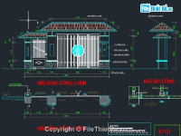 Bản vẽ cad biệt thự nhà vườn (bao gồm tiểu cảnh, hàng rào, cổng, tổng thể)