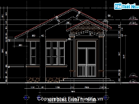 Bản vẽ cad Biệt thự (trệt) đầy đủ mặt bằng, mặt cắt, mặt đứng