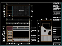 Bản vẽ CAD bổ chi tiết nội thất các loại giường tầng