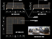 Bản vẽ CAD bổ chi tiết nội thất các loại sofa