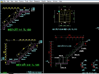 Bản vẽ CAD cầu thang + file Excel tính tải trọng cầu thang