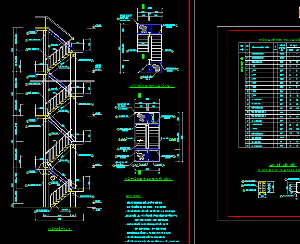 Bản vẽ cad cầu thang sắt thoát hiểm cho nhà cao tầng