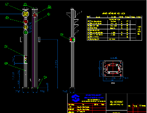 Bản vẽ cad chi tiết trụ đèn giao Thông