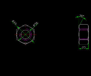 Bản Vẽ Cad Đai Bu Nông Đạt Tiêu Chuẩn Hex